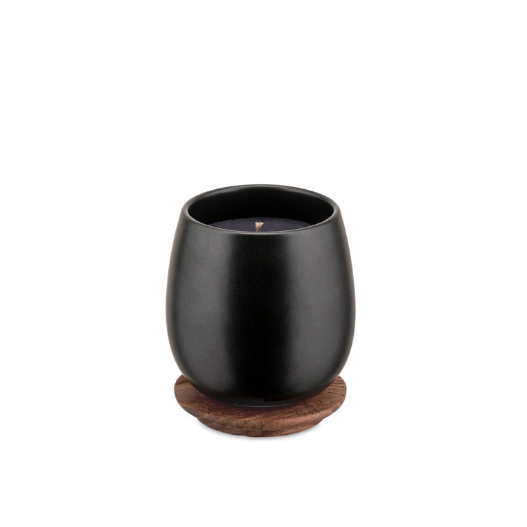 Feu Ardent 21oz Black Jar Scented Candle with Wooden Lid