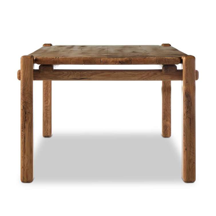 Reclaimed Light Brown Solid Wood Rectangular Dining Table for 12