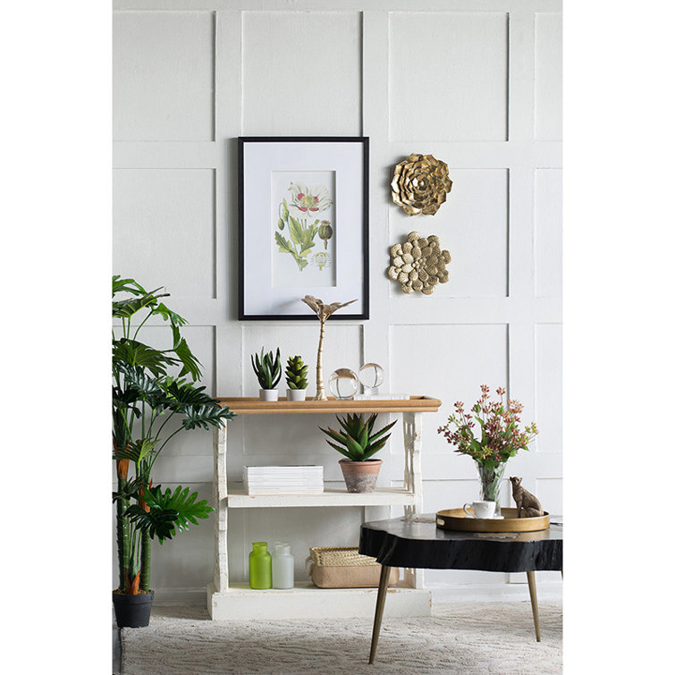 Cottage Charm Dual-Tone Fir Wood Console with Carved Panels