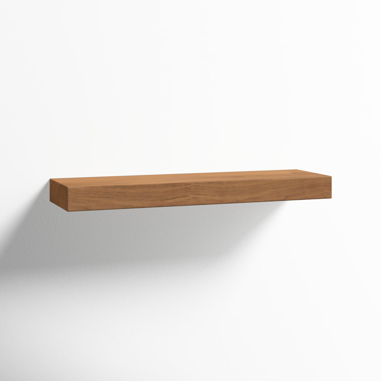 Walnut Wood Rectangular Floating Wall Shelf