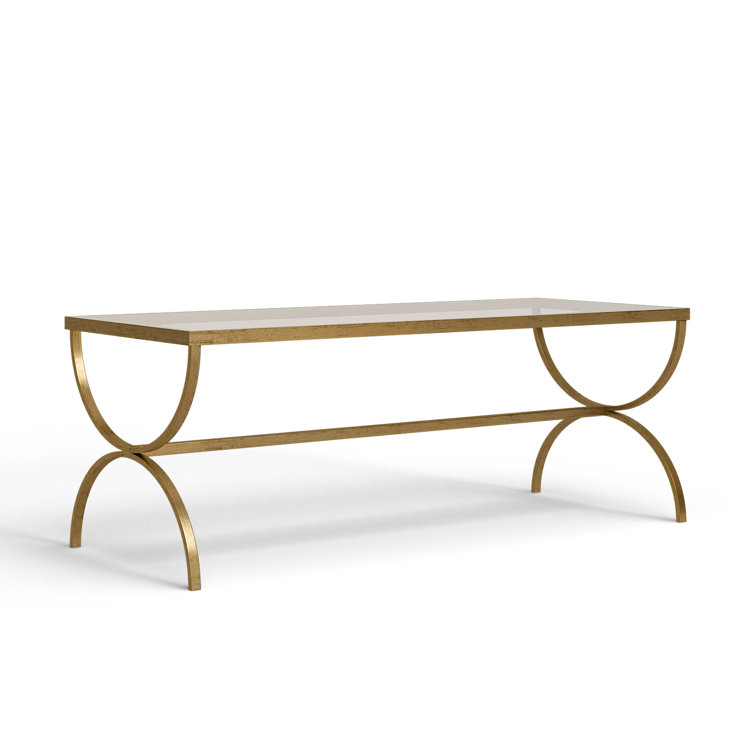 Clear Tempered Glass Top Rectangular Outdoor Coffee Table