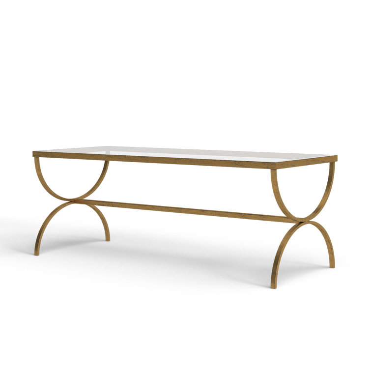 Clear Tempered Glass Top Rectangular Outdoor Coffee Table