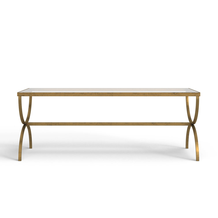 Clear Tempered Glass Top Rectangular Outdoor Coffee Table