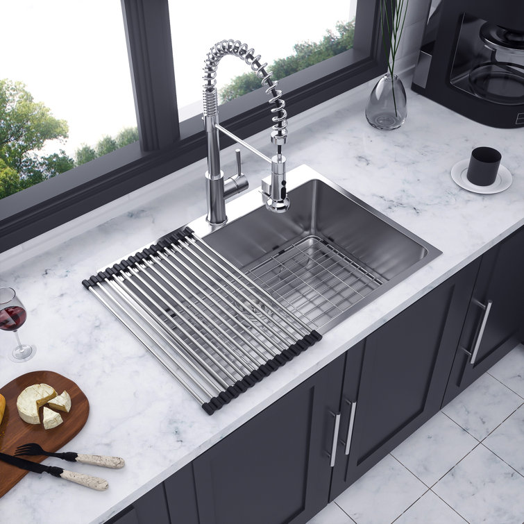30'' Brushed Nickel Stainless Steel Single Bowl Kitchen Sink