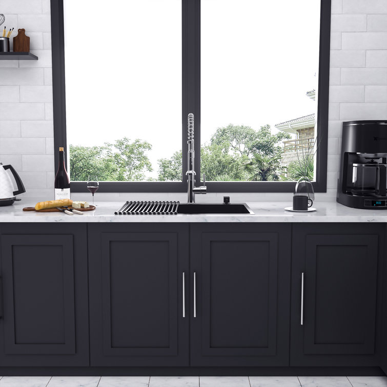 33'' Black Stainless Steel Single Bowl Drop-In Kitchen Sink