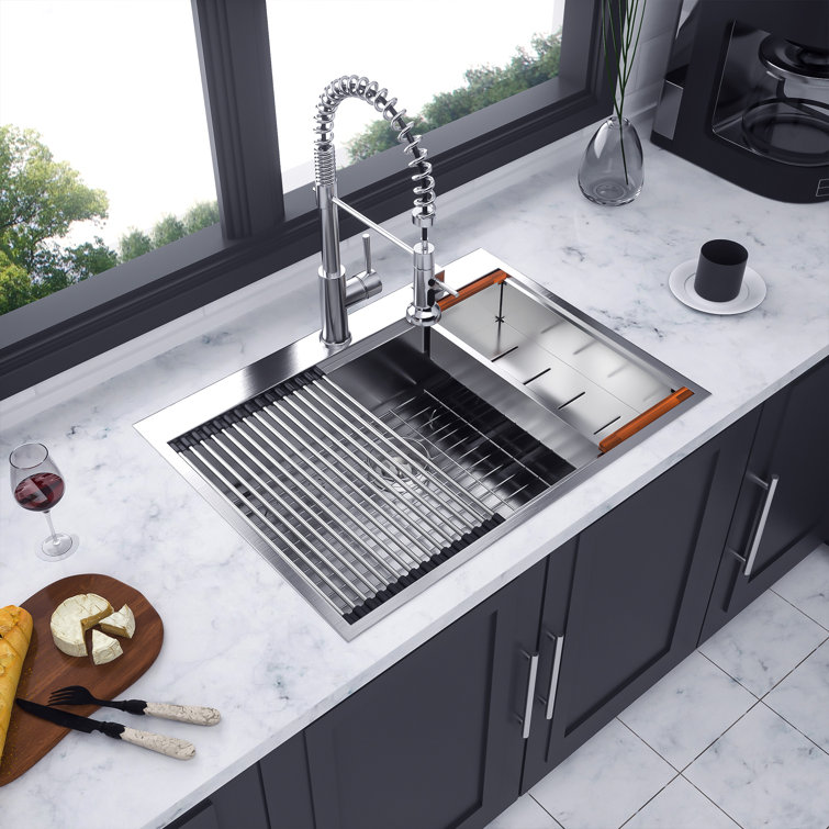 33'' Stainless Steel Single Bowl Kitchen Sink with Accessories