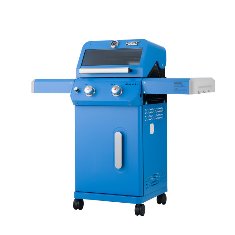 Blue 2-Burner Propane Gas Grill with Clear View Lid
