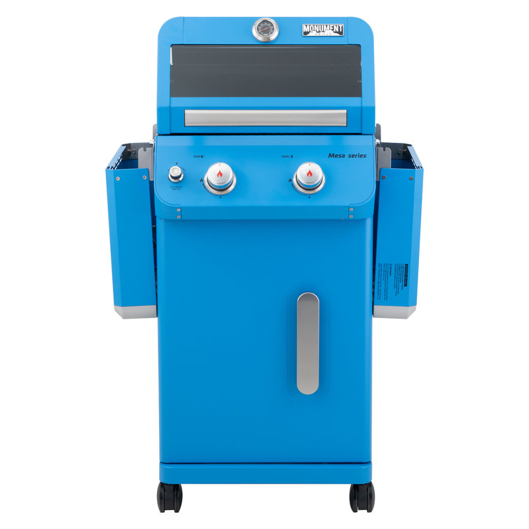 Blue 2-Burner Propane Gas Grill with Clear View Lid