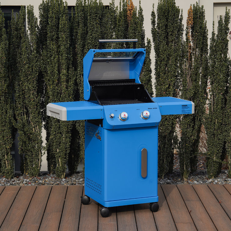 Blue 2-Burner Propane Gas Grill with Clear View Lid