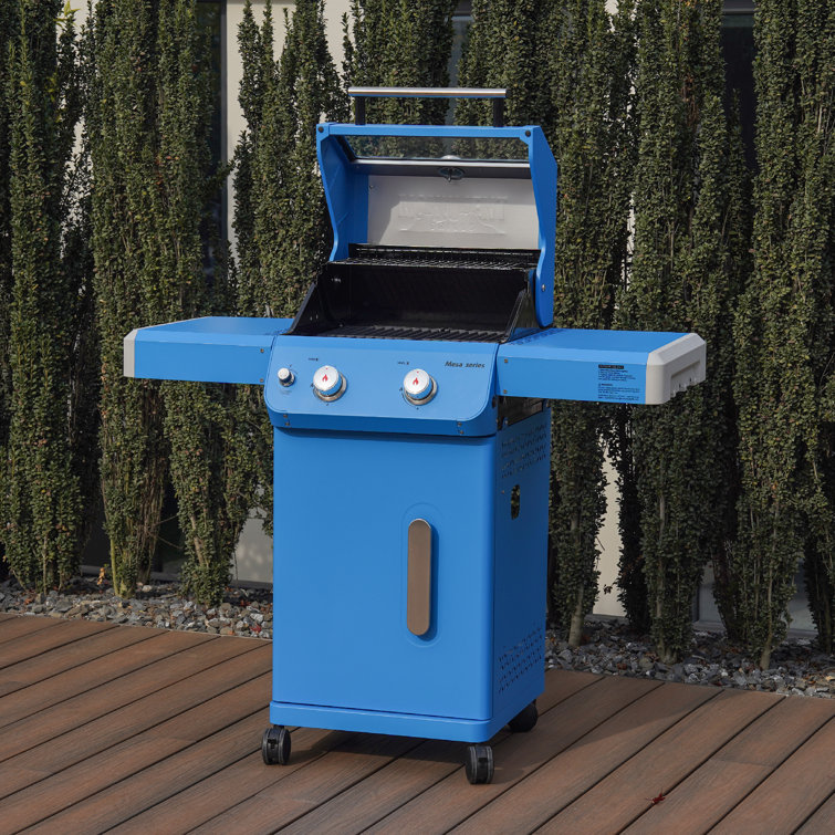 Blue 2-Burner Propane Gas Grill with Clear View Lid