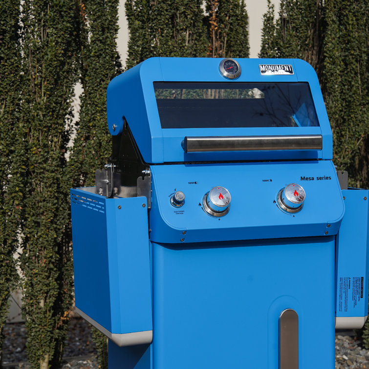 Blue 2-Burner Propane Gas Grill with Clear View Lid
