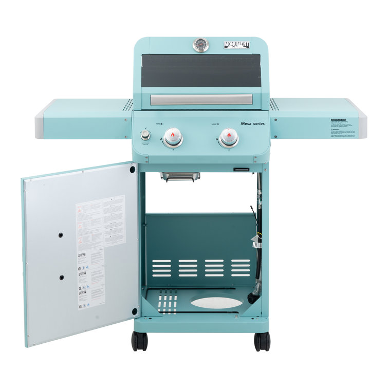 Mesa Jade Green 2-Burner Propane Gas Grill with LED Controls