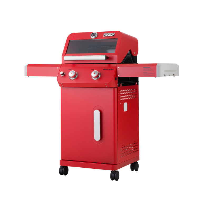 Mesa Series Red Stainless Steel 2-Burner Propane Gas Grill