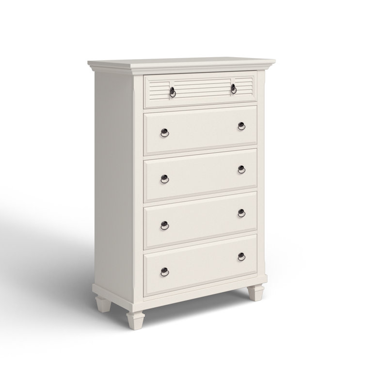 Winchester 5-Drawer White Pine Wood Chest with Soft Close