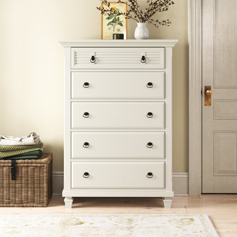 Winchester 5-Drawer White Pine Wood Chest with Soft Close