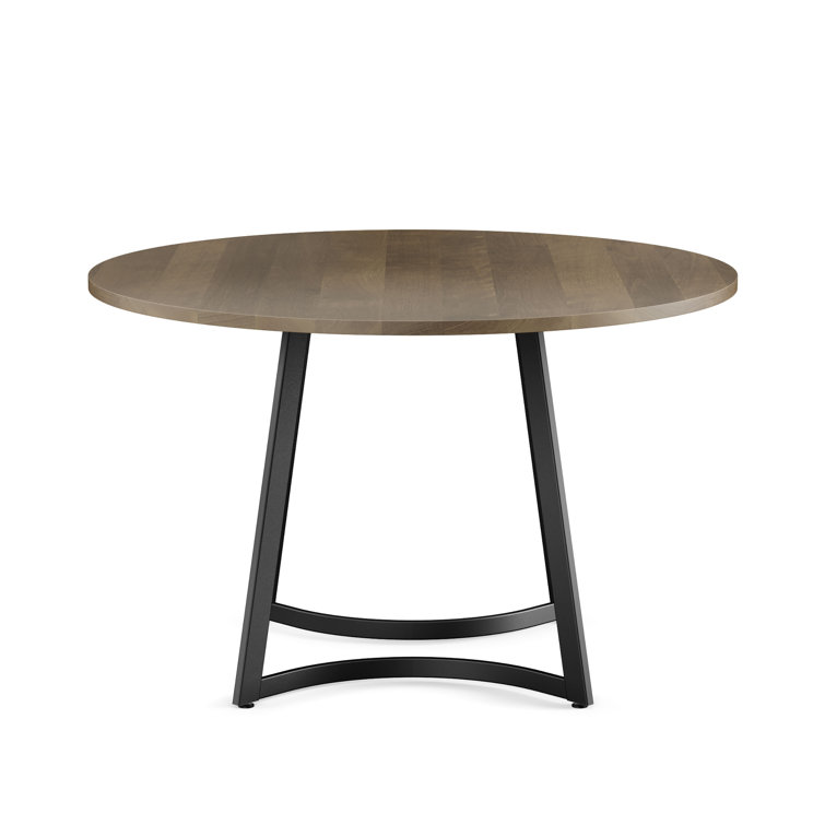 Gray Solid Birch Wood Top Dining Set with Black Chairs