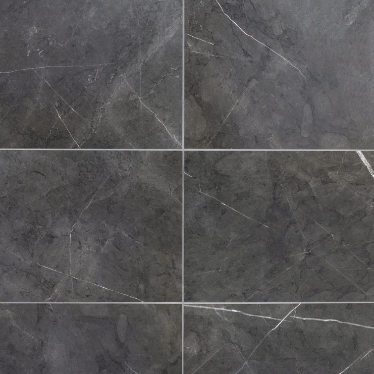 Grace Dark Gray Polished Large Format Porcelain Tile