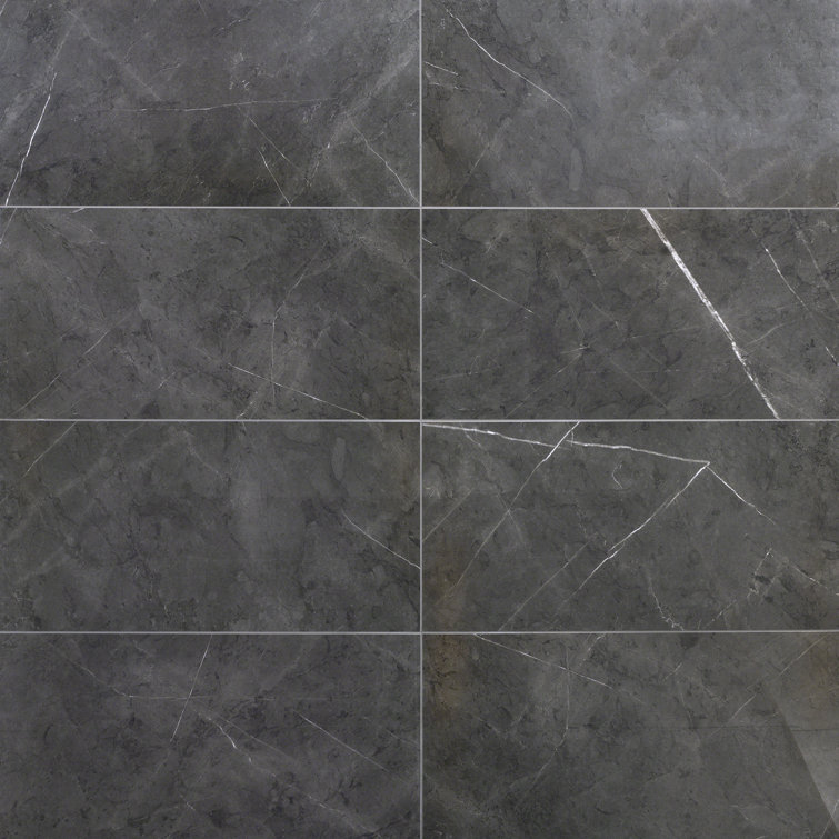 Grace Dark Gray Polished Large Format Porcelain Tile