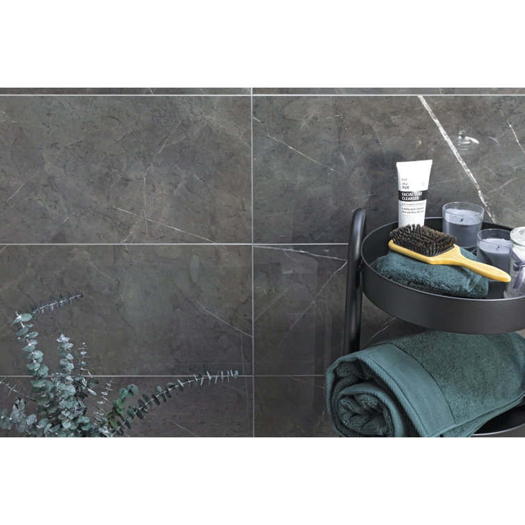Grace Dark Gray Polished Large Format Porcelain Tile