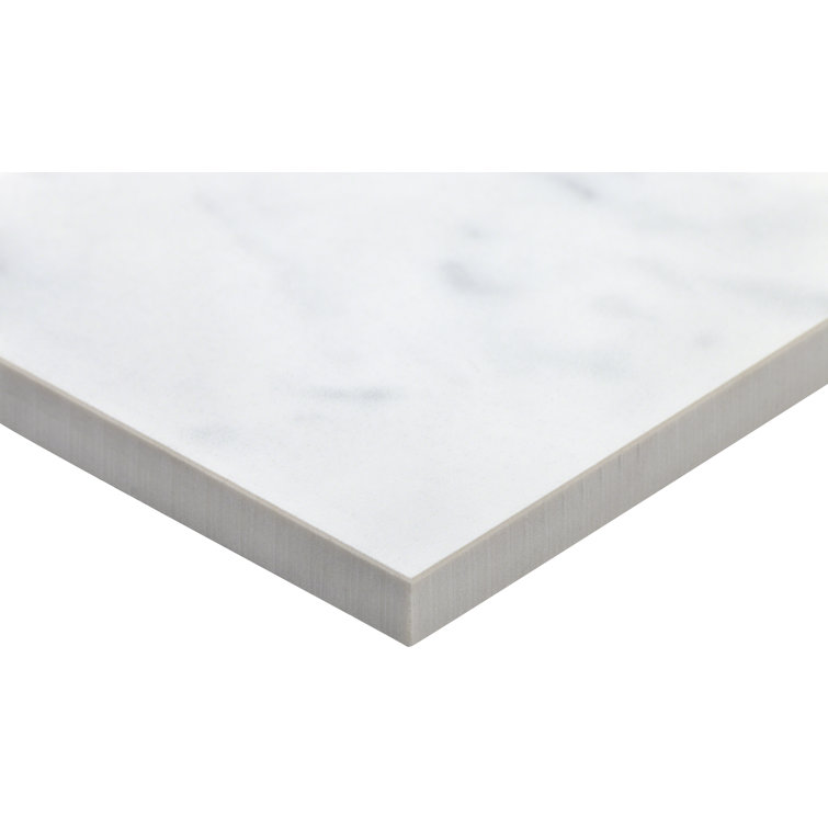 Grace 12" x 24" Polished White Porcelain Marble Look Tile