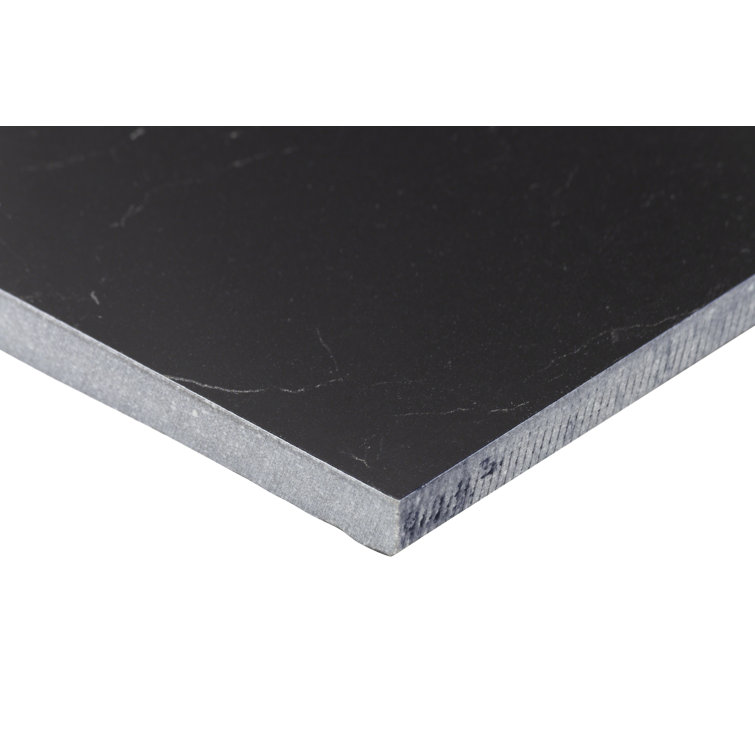 Grace Black Polished Porcelain Marble Look Tile 12" x 24"