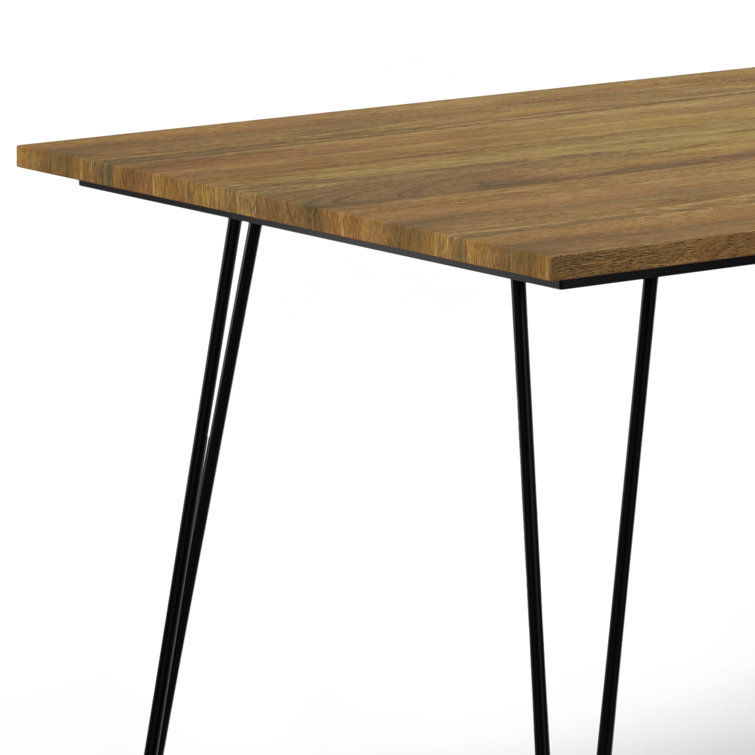 Hunter Light Brown Mango Wood Industrial Dining Table with Black Metal Legs