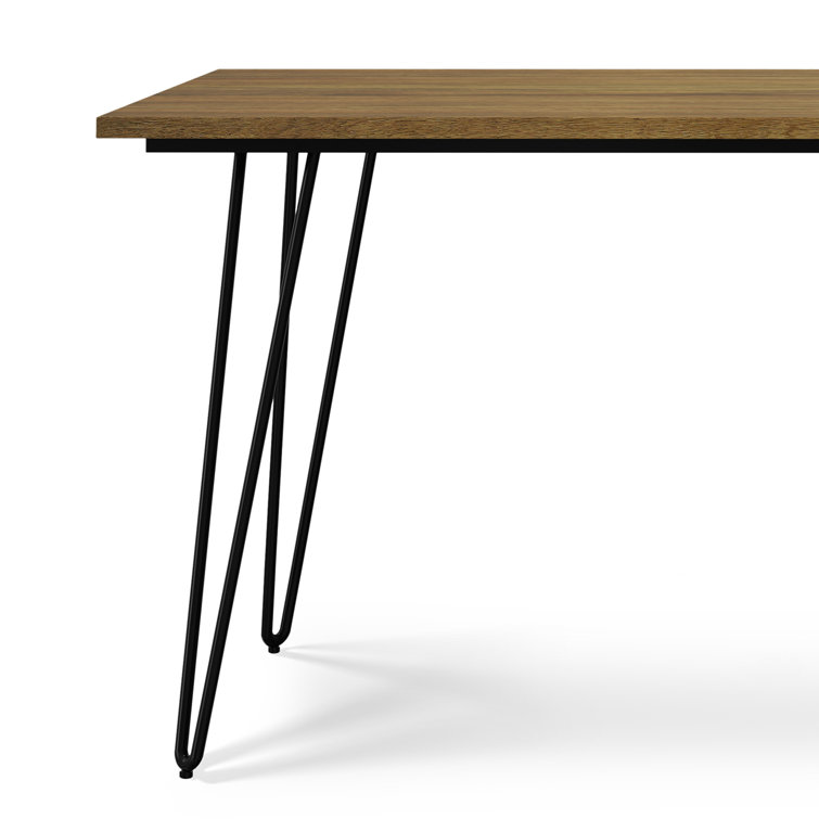 Hunter Light Brown Mango Wood Industrial Dining Table with Black Metal Legs