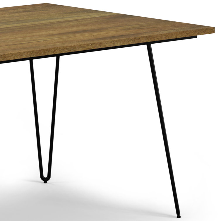 Hunter Light Brown Mango Wood Industrial Dining Table with Black Metal Legs