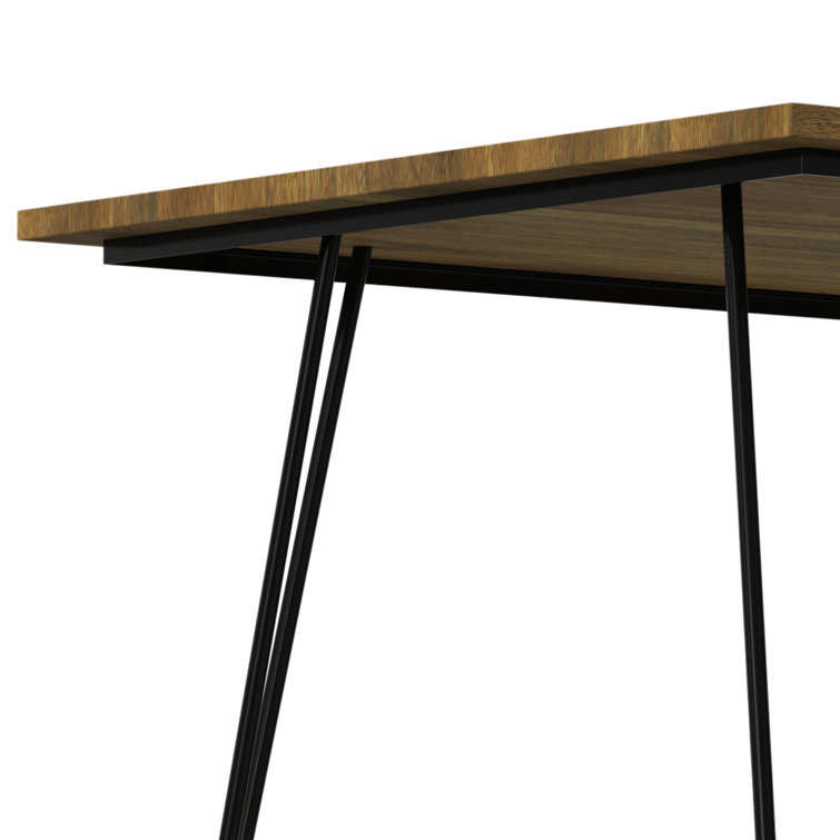 Hunter Light Brown Mango Wood Industrial Dining Table with Black Metal Legs