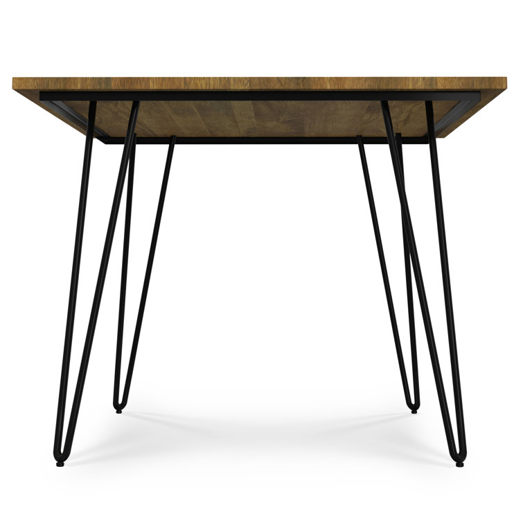 Hunter Light Brown Mango Wood Industrial Dining Table with Black Metal Legs