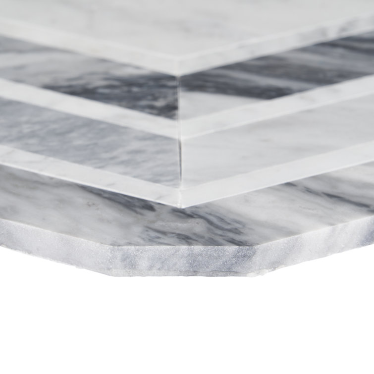 Gray and White Polished Marble Mosaic Wall Tile Sheet