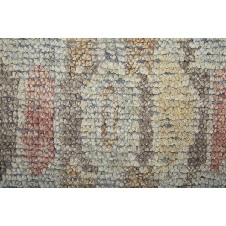 Hand-Knotted Blue Wool Floral Rectangular Area Rug