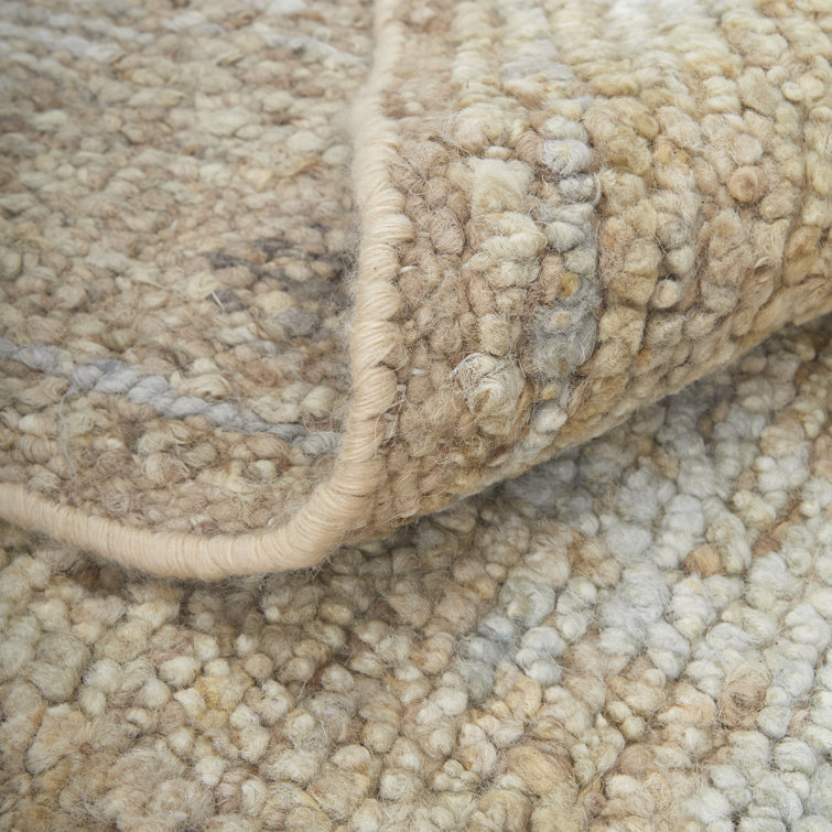 Grafton Square Gray and Beige Wool Floral Area Rug
