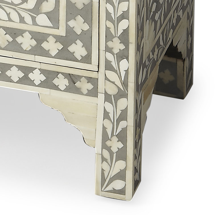 Vivienne Elegance Grey Bone Inlay and Mango Wood Accent Chest