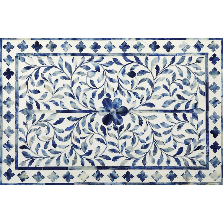 Vivienne Blue Bone Inlay 2-Drawer Accent Chest