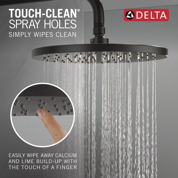 Matte Black Modern Rainfall Shower Faucet Set with Valve Trim Kit