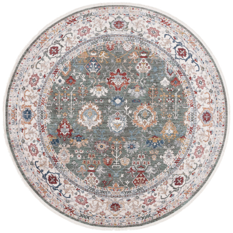 Fairhaven Sage & Ivory Hand-Knotted Wool Blend 6'7" Round Rug