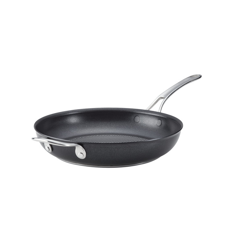 12-Inch Black Stainless Steel Nonstick Fry Pan with Lid