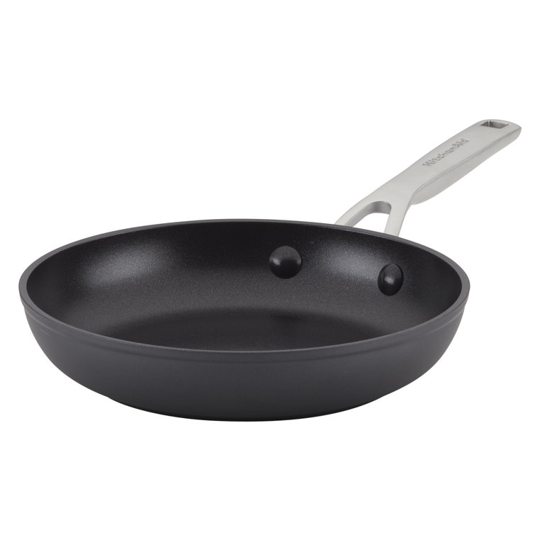 8.25-Inch Matte Black Aluminum Nonstick Frying Pan with Lid