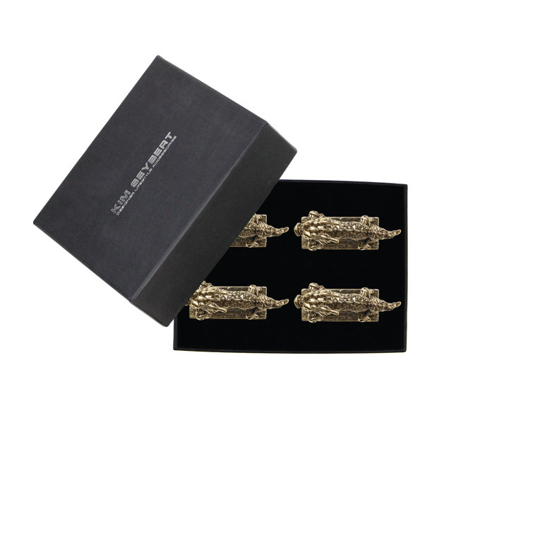 Gold Dragon Cast Metal Napkin Rings Set of 4
