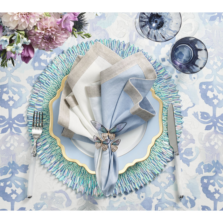 Periwinkle and Seafoam Beaded Round Placemat