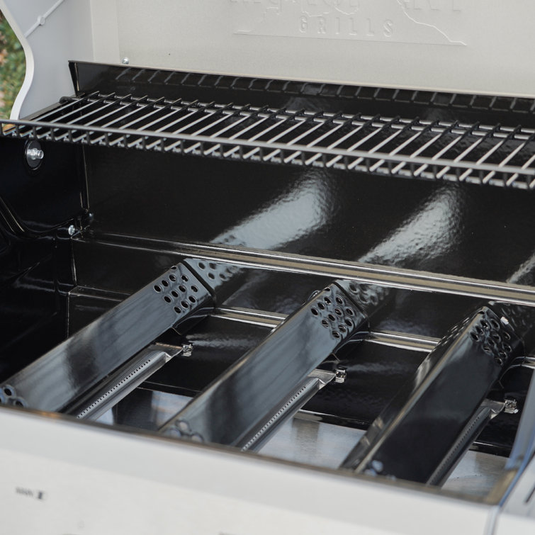 Stainless Steel 3-Burner Propane Gas Grill with Side Burner