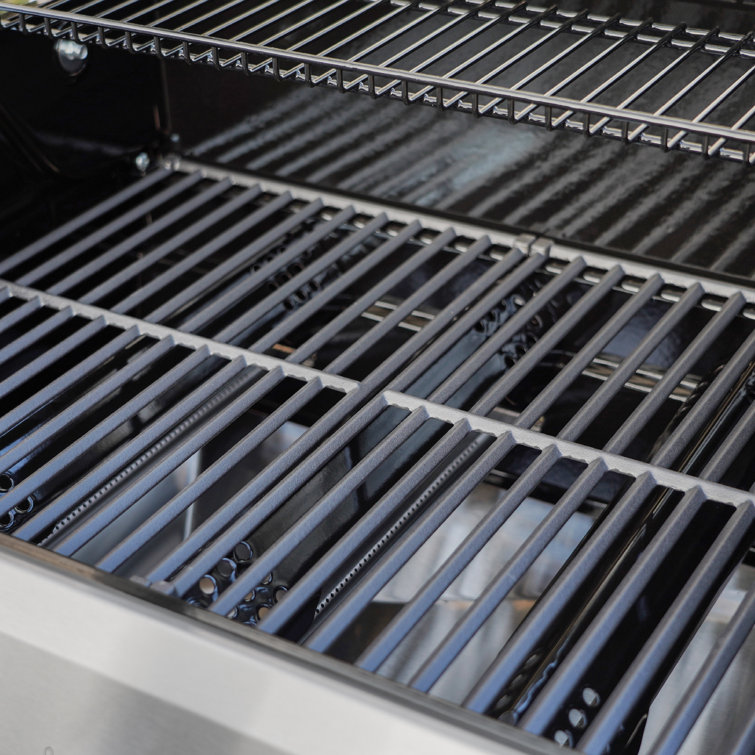 Stainless Steel 3-Burner Propane Gas Grill with Side Burner