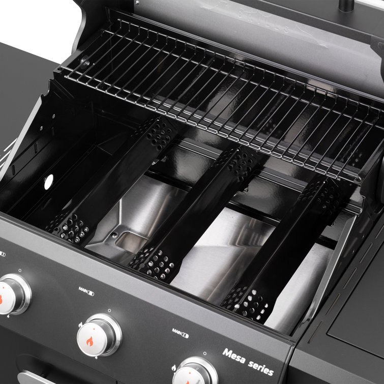Mesa Black Stainless Steel 3-Burner Propane Gas Grill with Side Burner