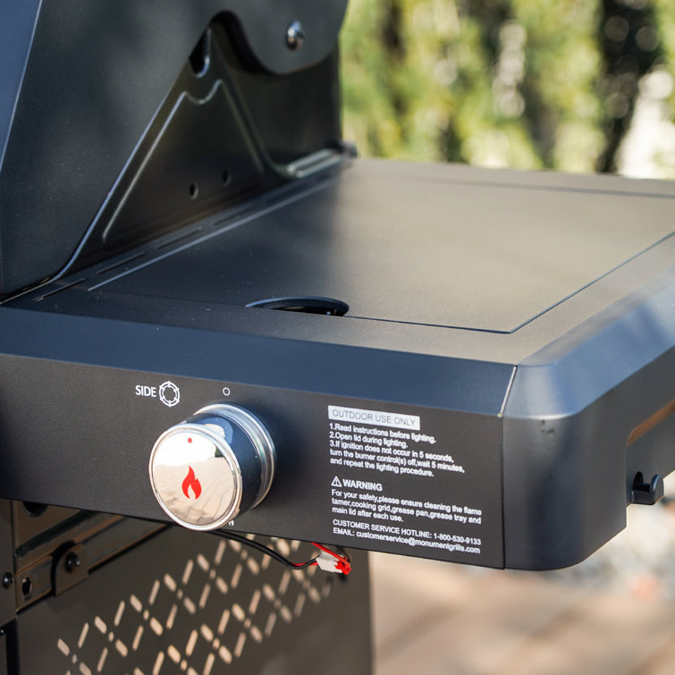 Mesa Black Stainless Steel 3-Burner Propane Gas Grill with Side Burner
