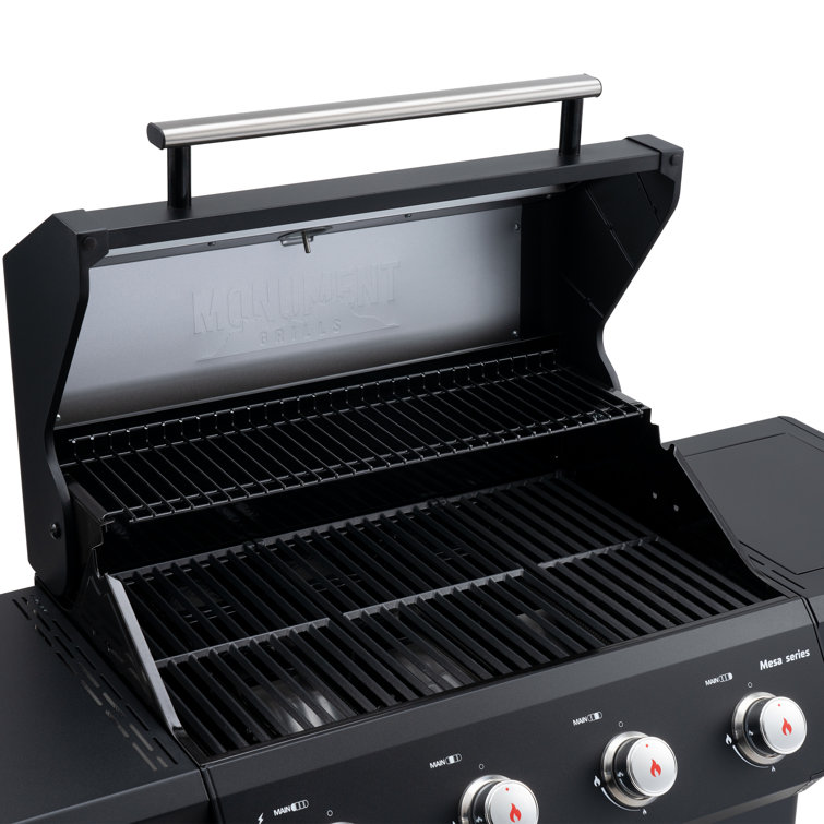Mesa Black Stainless Steel 4-Burner Propane Gas Grill with Side Burner