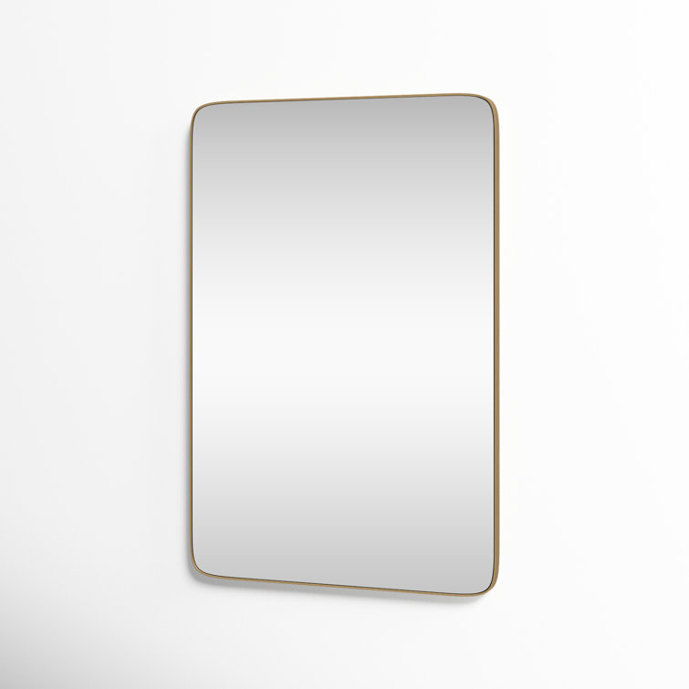 Gold Rectangular Metal Framed Wall Mirror