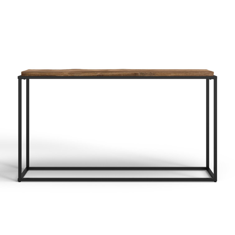 Averly 54'' Natural Wood and Black Metal Console Table