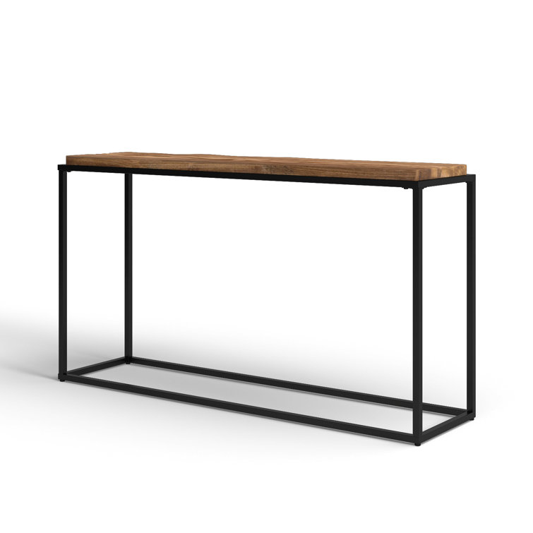 Averly 54'' Natural Wood and Black Metal Console Table