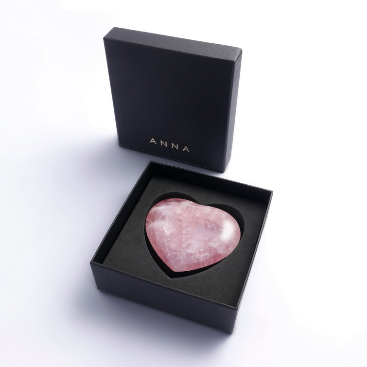 Handmade Rose Quartz Heart Desk Accessory